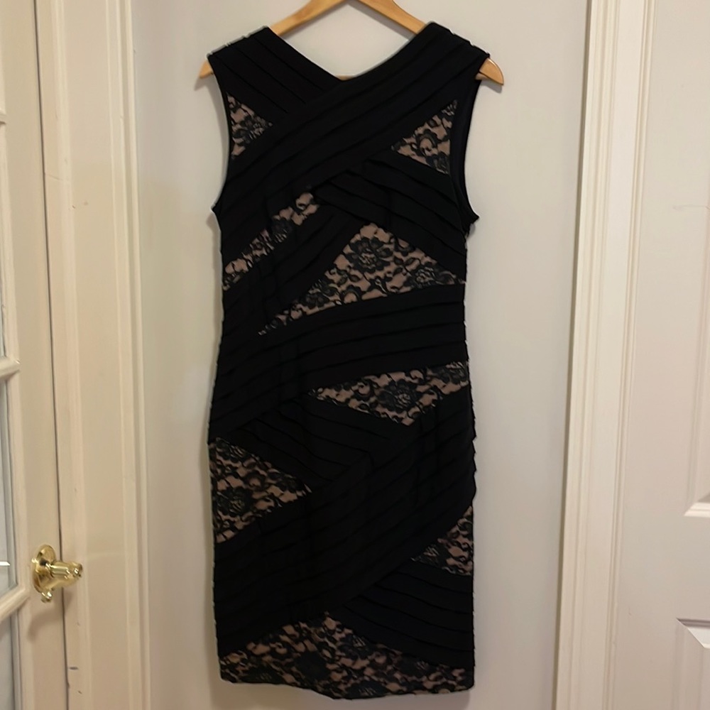 Adrianna Papell Petite 12 P black cocktail dress. Like new